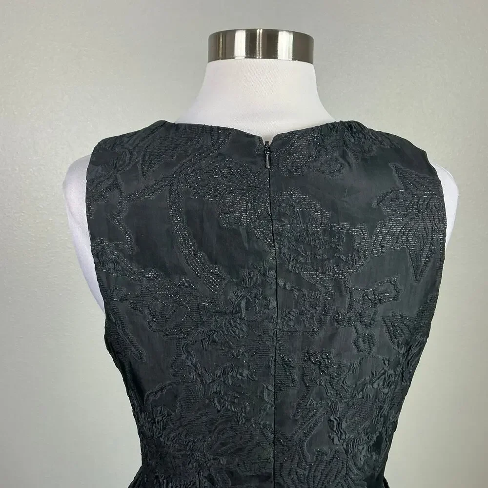 Mac Duggal 20714 High Low A-Line Evening Gown Metallic Black Size 6 Formal Dress - Picture 9 of 12